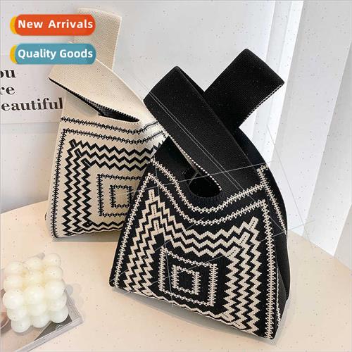 New niche fashion geometric pattern knted handheld vest unde