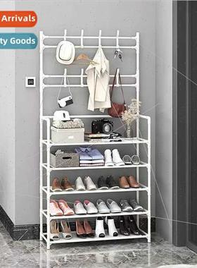 Household multifunctional floor coat rack shoe rack simple o