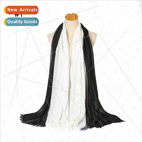new women fashion scarf cotton linen gradient color hand-pai