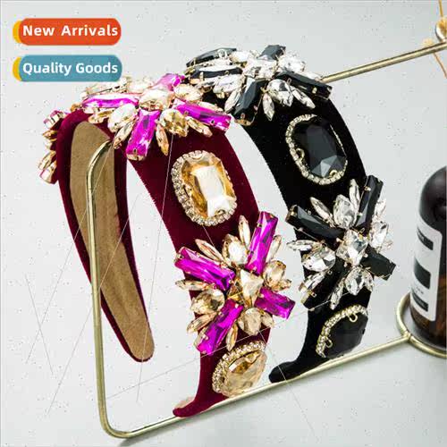 Hair bands ins Europe baroque court diamonds heavy headband