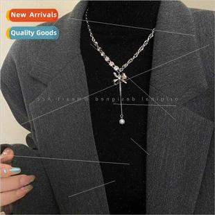 tassel necklace niche tanium sen winter steel fall Bow women