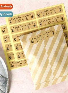 10pcs Made wh Love kraft sealing stickers love long stickers