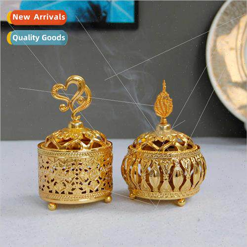 Middle East Arabian handheld incense burner  lace gold hollo