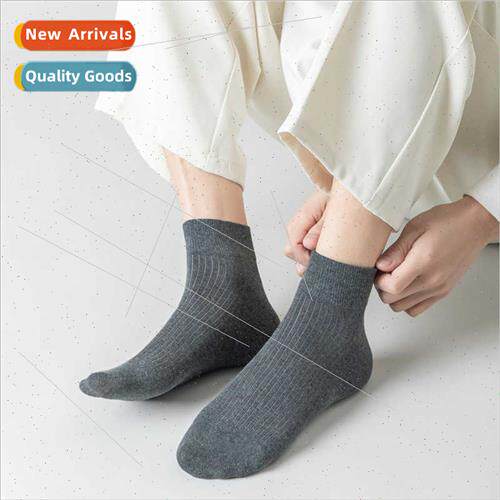 Spring summer men cotton short mid-calf socks cotton quatern