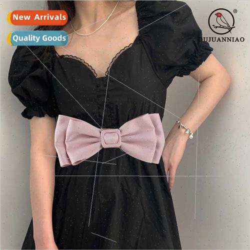 Bow Women Elastic Wide Waistband Su Sweater Dress Stchy Swee