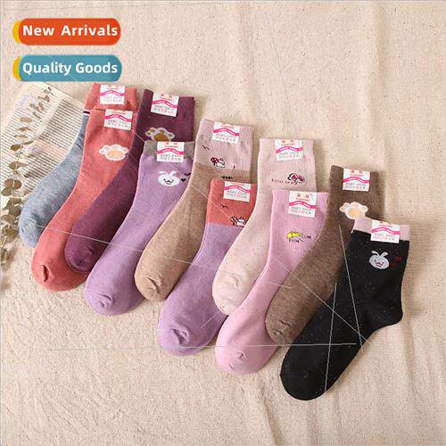 Autumn winter new women socks casual cartoon colorful mid-ca