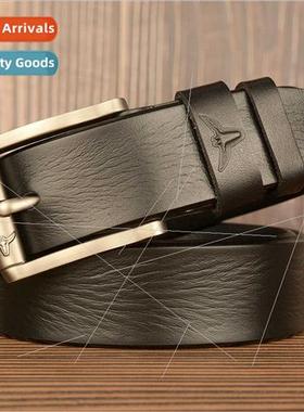 Fashion chipped edge men belt cow years casual pin buckle be