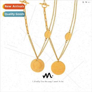 Geometric che Sculpted Round Double Fashion Plaque Commuter