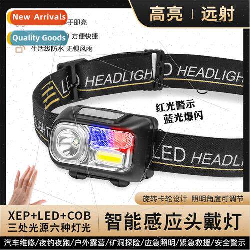 Sensor headlamp light outdoor night fishing rechargeable min