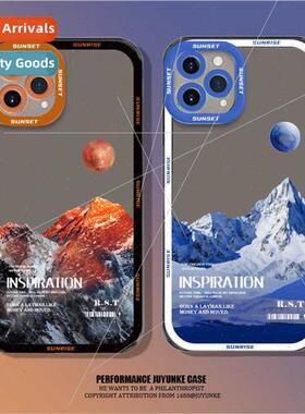 ins snow mountain cell phone case iphone14 transparent case
