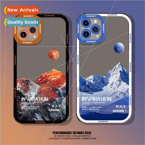 ins snow mountain cell phone case iphone14 transparent case