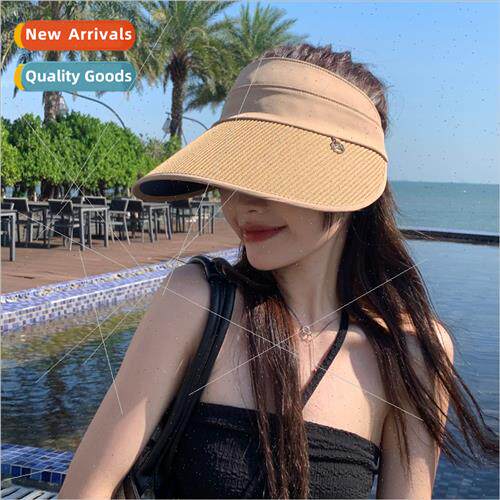 2023 Korea hat metal label semi-hollow top large-brimmed str