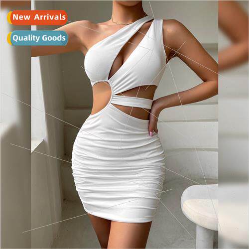 Womens sexy dress, one shoulder short skirt, hip wrap skirt
