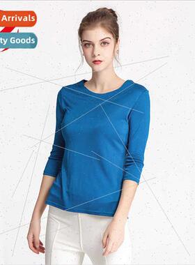 Summer new silk seven-minute sleeve women T-shirt shirt loos