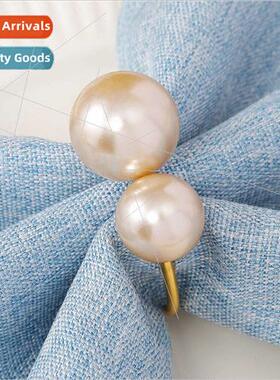 High-gloss pearl napkin ring U-shaped napkin clasp champagne