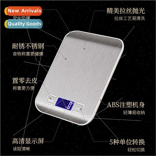 5kg flat rechargeable stainless steel electronic weighing li