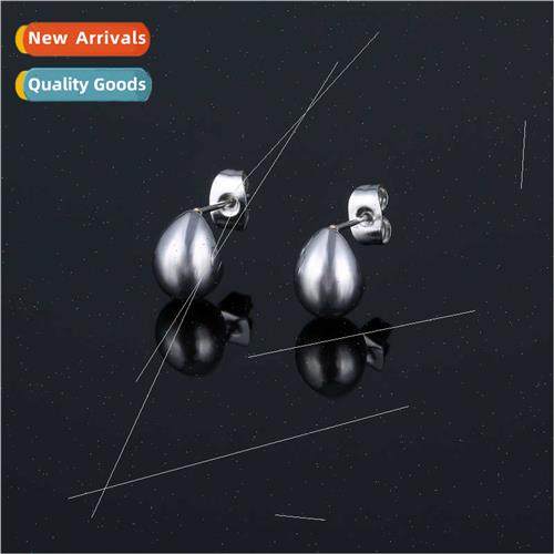 Korea new simple stainless steel earrings nd teardrop-shaped