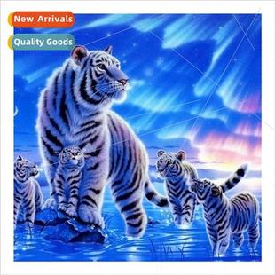 New 5D diamond painting modern study tiger family full diamo