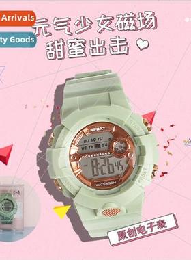 Matcha green Korean girls  watch ins simple nd junior high s