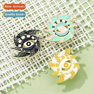 eyes alloy jewelry New rotating cartoon brooch shap creative