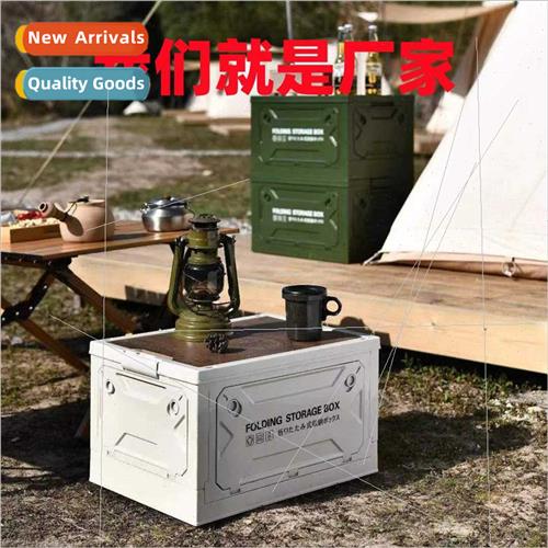 Outdoor camping 5 open storage folding box camping wooden li