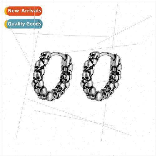 Earring buckle earrings skull stainless steel earrings men e