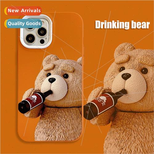 适用 iPhone11/12/13PRO cartoon teddy bear Apple XSMAX phone 玩具/童车/益智/积木/模型 其他手工制作 原图主图