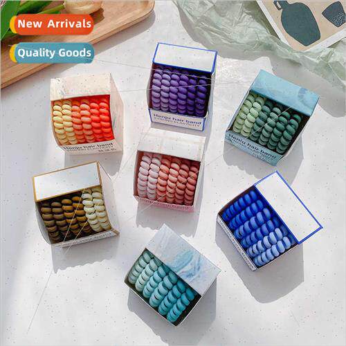 Candy Color Frosted Telephone Wire Hair Loop Women Tie Ponyt