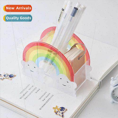 Rainbow pencil case rainbow whe clouds arch bridge-shaped of