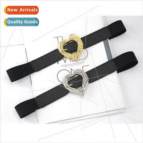 Korean fashion retro elastic love love buckle waist seal ski
