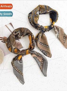 Ethnic simulation silk scarf printed pattern fashion commute