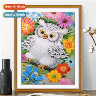 Cross stch new modern simple living room cute whe owl handma