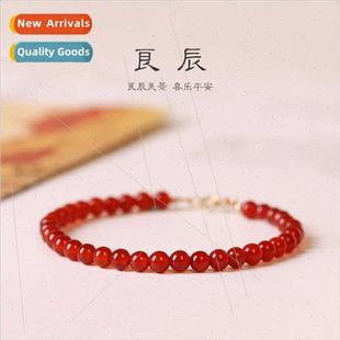 very agate bracelet 3mm fine 4mm women string red Natural