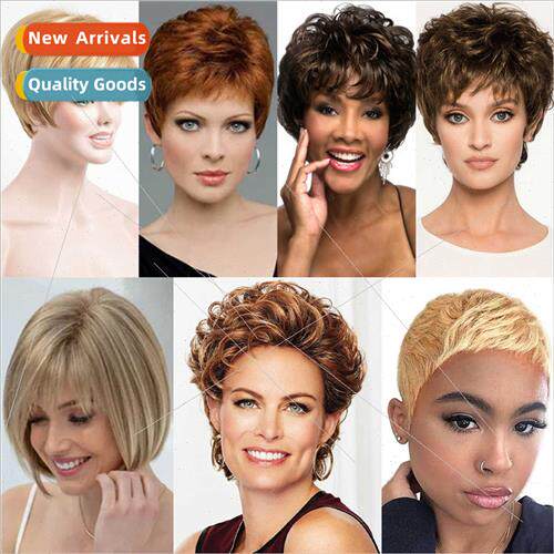 Europe wig ladies new fashion chemical fiber oblique bangs s