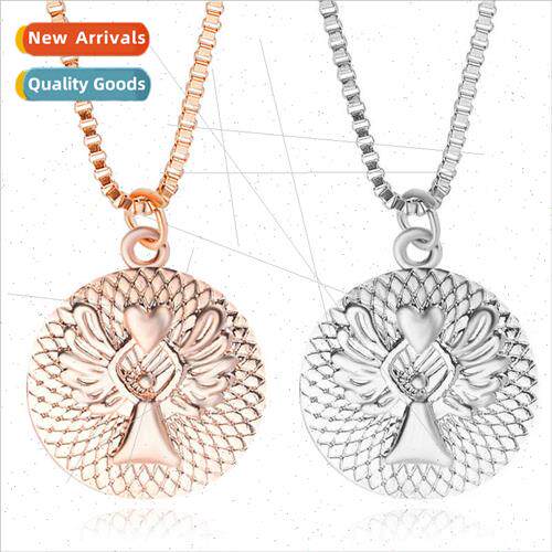 jewelry fashion round letters love guardian angel necklace