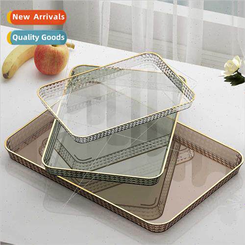 Tray rectangular household tea tray round diamine tray Europ