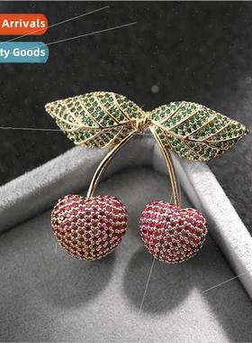 fashion fru cherry pin cheeri temperament wh brooch coat coa