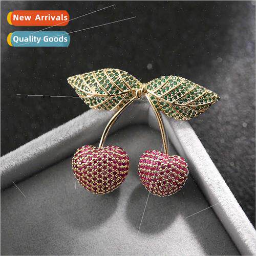 fashion fru cherry pin cheeri temperament wh brooch coat coa
