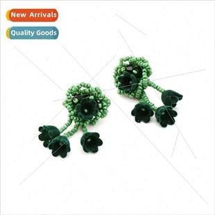 beaded handmade colorful flower personal che earrings design