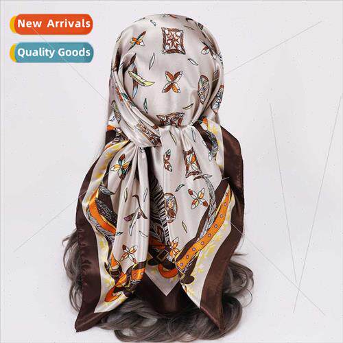 mulation silk scarf women headscarf 90*90CM square scarf flo