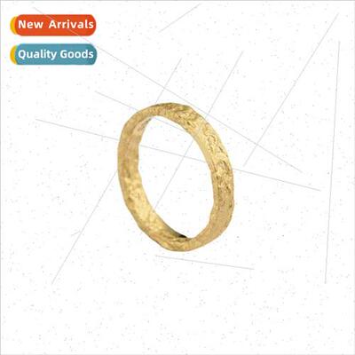 Eroded Irregular Texture Ring Men Women che Fashion Gold Pig