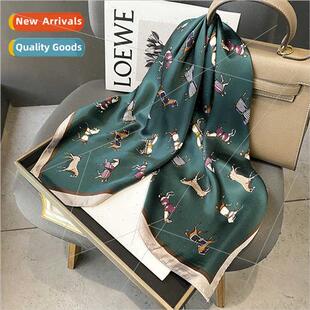 green simulation silk Summer stallion mom square light