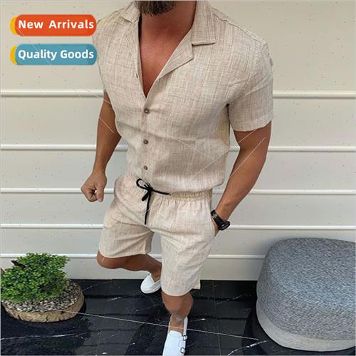 Men Outf Set 2022 Summer Cotton nen Men's Tracksu Casu