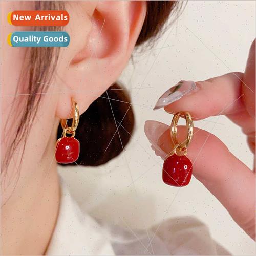 Retro fashion oil drip process metal earrings female 2023 ne