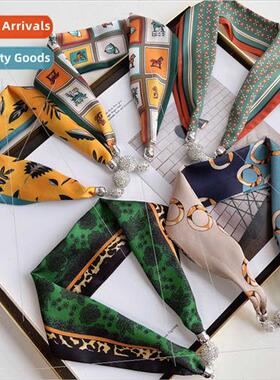 Korean  small neck scarf magnetic clasp female scarf necklac