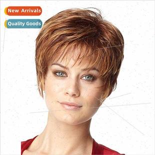 color wig hair short ladies mixed bangs oblique fluffy Wig