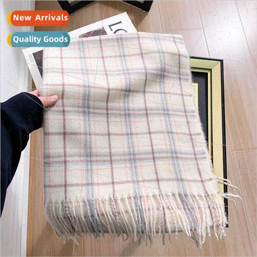 New rainbow plaid imation cashmere plaid scarf autumn winter