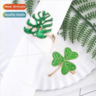 New Irish Shamrock Napkin Rings Botanical Napkin Rings Metal