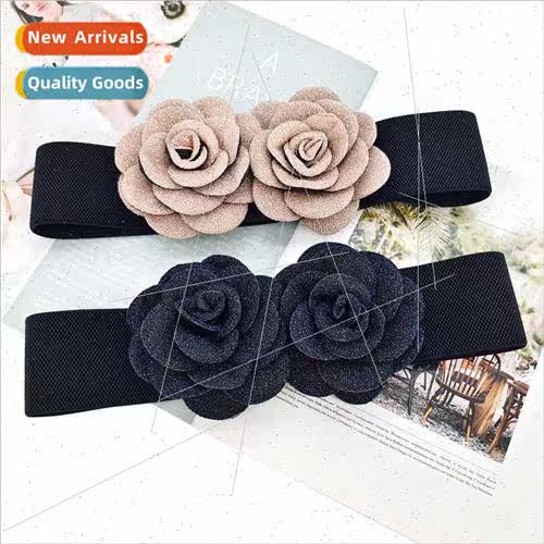 Elegant summer flowers wide belt fashion waist corset thin w