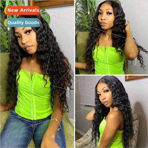 Europe fashion center parted black long curly hair African c